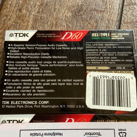 TDK High Output D 60 Cassette Tapes Set of 2 New in Package - Picture 7 of 7